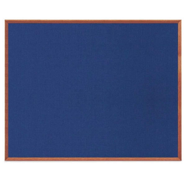 United Visual Products Wood Combo Board, 36"x24", Cherry/White Porcelain & Forbo UVDECORK3624OAK-CHERRY-WHTPORC-FORBO - main